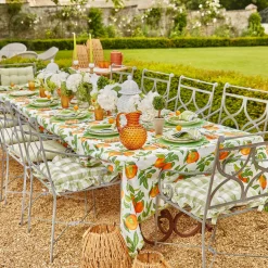 Mrs. Alice Cushions|Green Gingham Ruffle Seat Pad Cushion