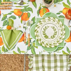 Mrs. Alice Cushions|Green Gingham Ruffle Seat Pad Cushion