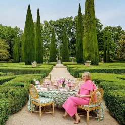 Mrs. Alice Cushions|Green Ikat Seat Pad Cushion