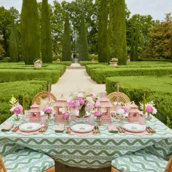 Mrs. Alice Cushions|Green Ikat Seat Pad Cushion