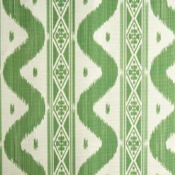 Mrs. Alice Serena Fresson Fabrics|Green Ikat Stripe Fabric