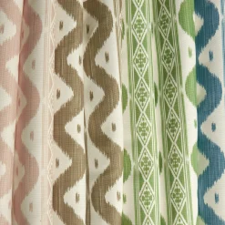 Mrs. Alice Serena Fresson Fabrics|Green Ikat Stripe Fabric