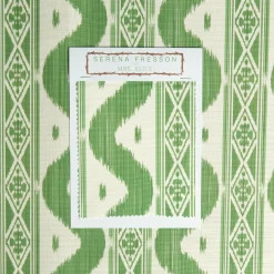 Mrs. Alice Serena Fresson Fabrics|Green Ikat Stripe Fabric