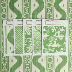 Mrs. Alice Serena Fresson Fabrics|Green Ikat Stripe Fabric