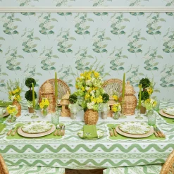 Mrs. Alice Tablecloths|Green Ikat Tablecloth