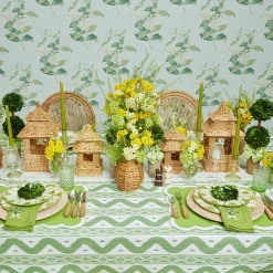 Mrs. Alice Tablecloths|Green Ikat Tablecloth