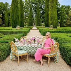 Mrs. Alice Tablecloths|Green Ikat Tablecloth