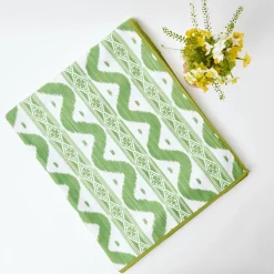 Mrs. Alice Tablecloths|Green Ikat Tablecloth