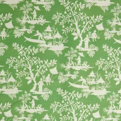 Mrs. Alice Serena Fresson Fabrics|Green Pagoda Garden Fabric