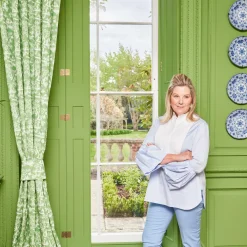 Mrs. Alice Serena Fresson Fabrics|Green Pagoda Garden Fabric