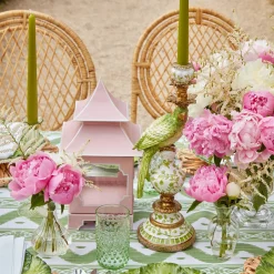 Mrs. Alice Candle Holders|Green Parrot Candlescape