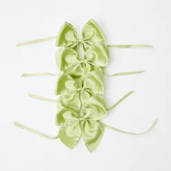 Mrs. Alice Napkin Rings, Bows & Wreaths|Green Saddle Stitch Napkin Bows (Set Of 4)