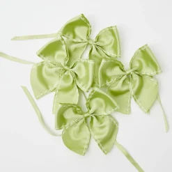Mrs. Alice Napkin Rings, Bows & Wreaths|Green Saddle Stitch Napkin Bows (Set Of 4)