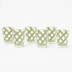 Mrs. Alice Glasses|Green Swirl Outdoor Glasses (Set Of 6)