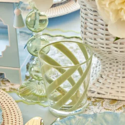 Mrs. Alice Glasses|Green Swirl Outdoor Glasses (Set Of 6)