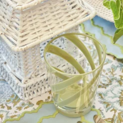 Mrs. Alice Glasses|Green Swirl Outdoor Glasses (Set Of 6)