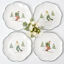 Mrs. Alice Crockery Sets|Heidi & Hans Skier Dinner Plate (Set Of 4)