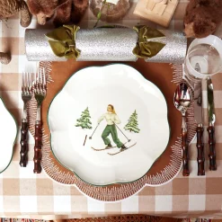 Mrs. Alice Crockery Sets|Heidi & Hans Skier Dinner Plate (Set Of 4)