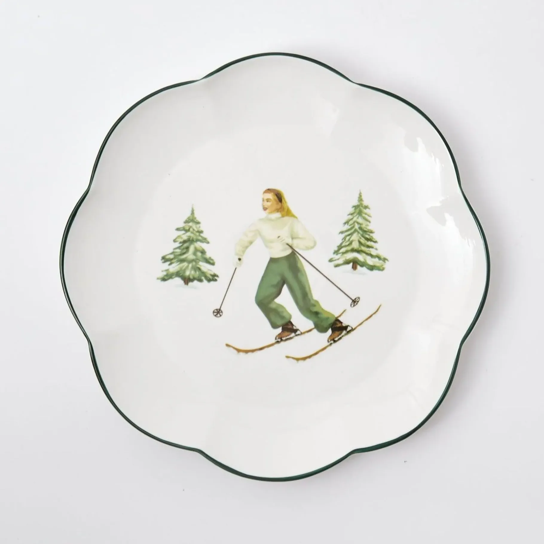 Mrs. Alice Crockery Sets|Heidi & Hans Skier Dinner Plate (Set Of 4)