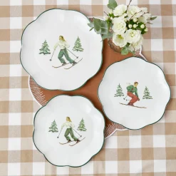 Mrs. Alice Crockery Sets|Heidi & Hans Skier Starter Plates (Set Of 4)