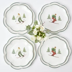 Mrs. Alice Starter Plates|Heidi & Hans Skier Starter Plates (Set Of 4)