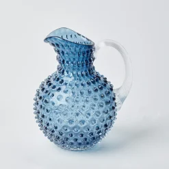 Mrs. Alice Glassware Sets|Hobnail Navy Glasses & Jug Set