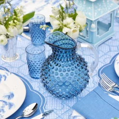 Mrs. Alice Glassware Sets|Hobnail Navy Glasses & Jug Set