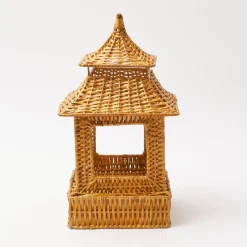 Mrs. Alice Rattan Tableware|Honey Rattan Pagoda Lantern