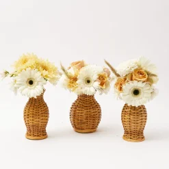 Mrs. Alice Vases|Honey Rattan Vase (Set Of 3)