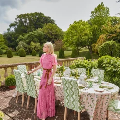 Mrs. Alice Table Linen Sets|Isla Green & Pink Placemats & Napkins (Set Of 4)