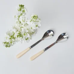 Mrs. Alice Serving Cutlery|Ivory Salad Servers