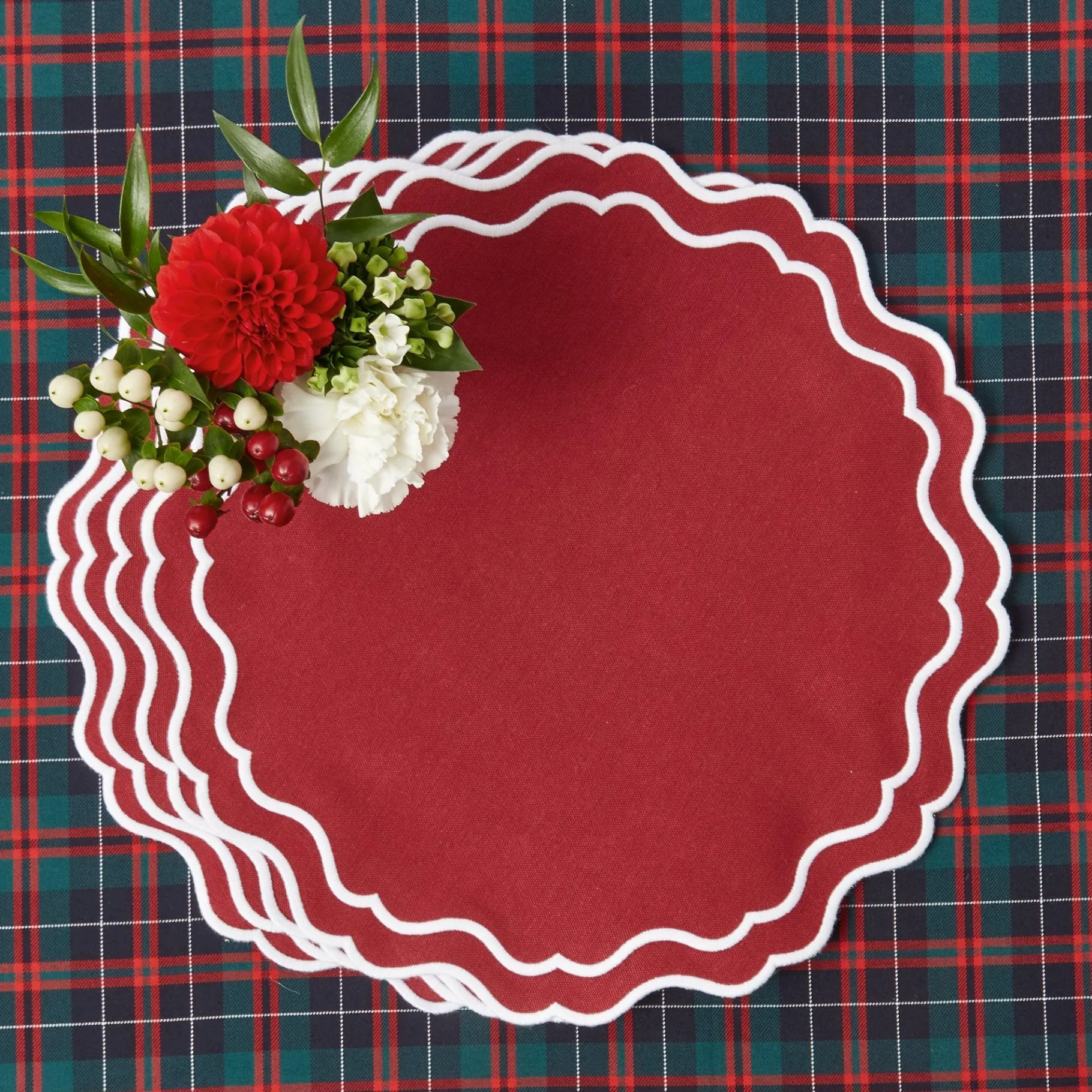 Mrs. Alice Placemats|Katherine Berry Red Placemats (Set Of 4)