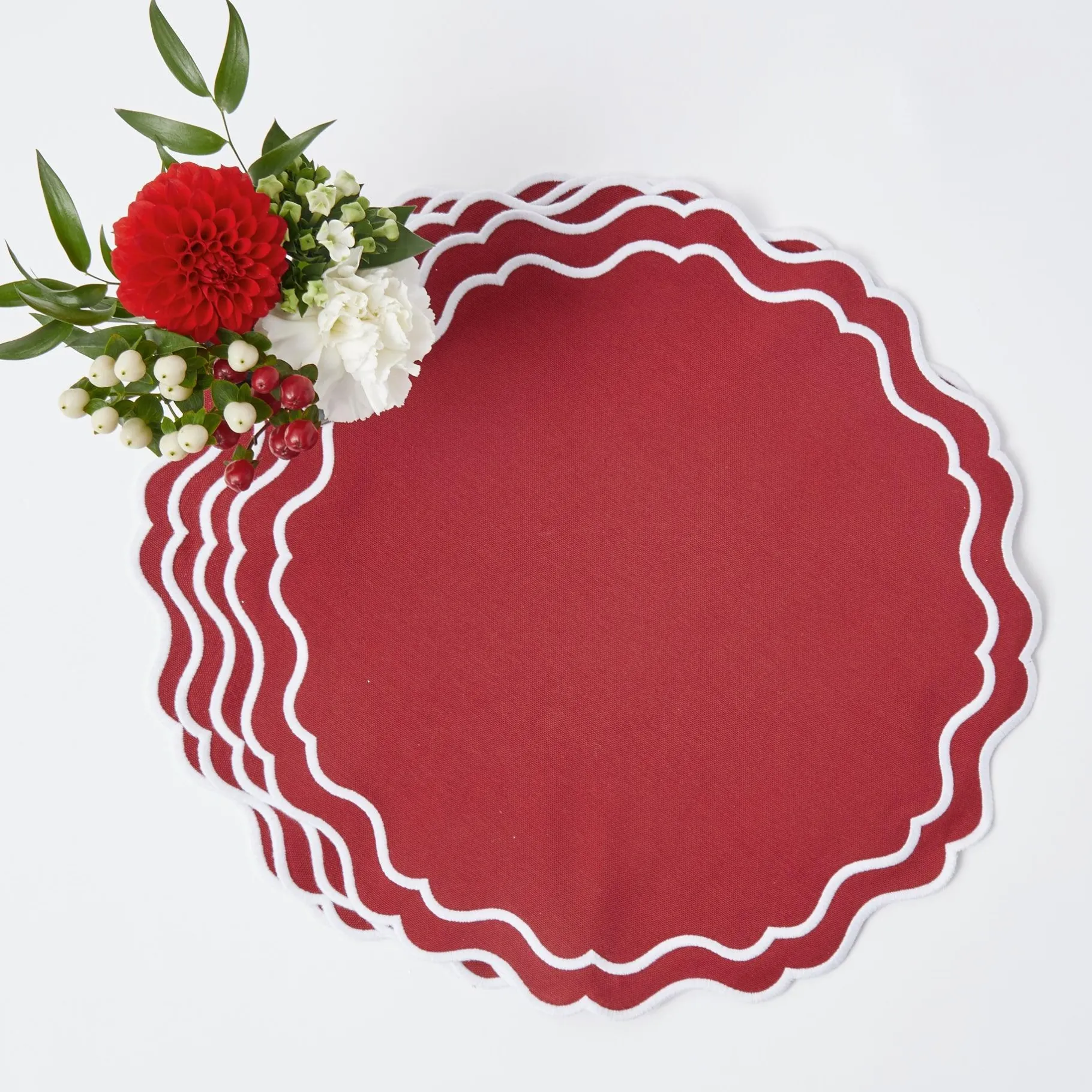 Mrs. Alice Placemats|Katherine Berry Red Placemats (Set Of 4)