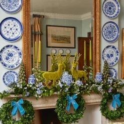 Mrs. Alice Napkin Rings, Bows & Wreaths|Large Blue Velvet Bow