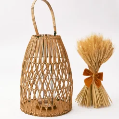 Mrs. Alice Candle Holders|Large Rattan Lantern