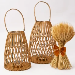 Mrs. Alice Candle Holders|Large Rattan Lantern