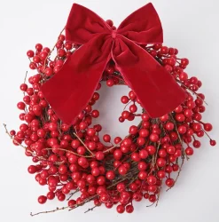 Mrs. Alice Napkin Rings, Bows & Wreaths|Large Ruby Red Velvet Bow