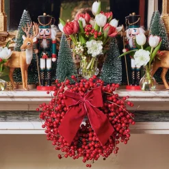Mrs. Alice Napkin Rings, Bows & Wreaths|Large Ruby Red Velvet Bow
