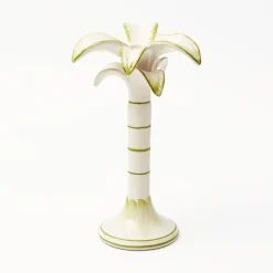 Mrs. Alice Candle Holders|Large White Palm Candle Holder
