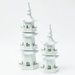 Mrs. Alice Pagodas & Lanterns|Large White Porcelain Pagoda