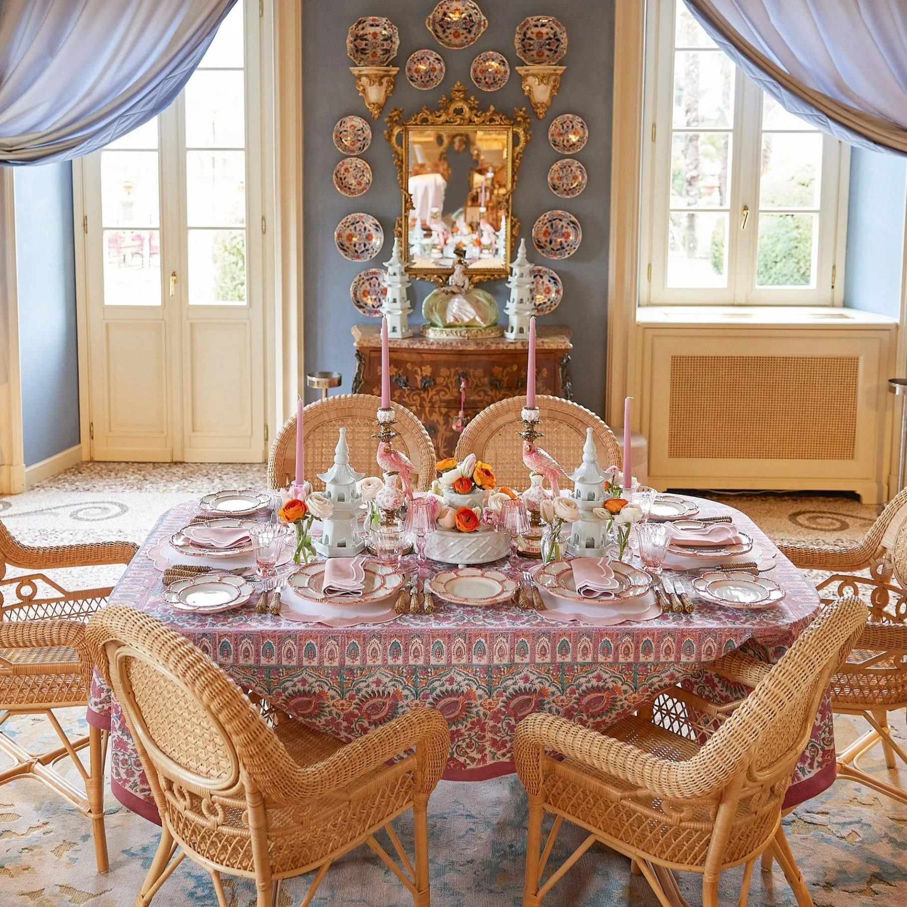 Mrs. Alice Pagodas & Lanterns|Large White Porcelain Pagoda