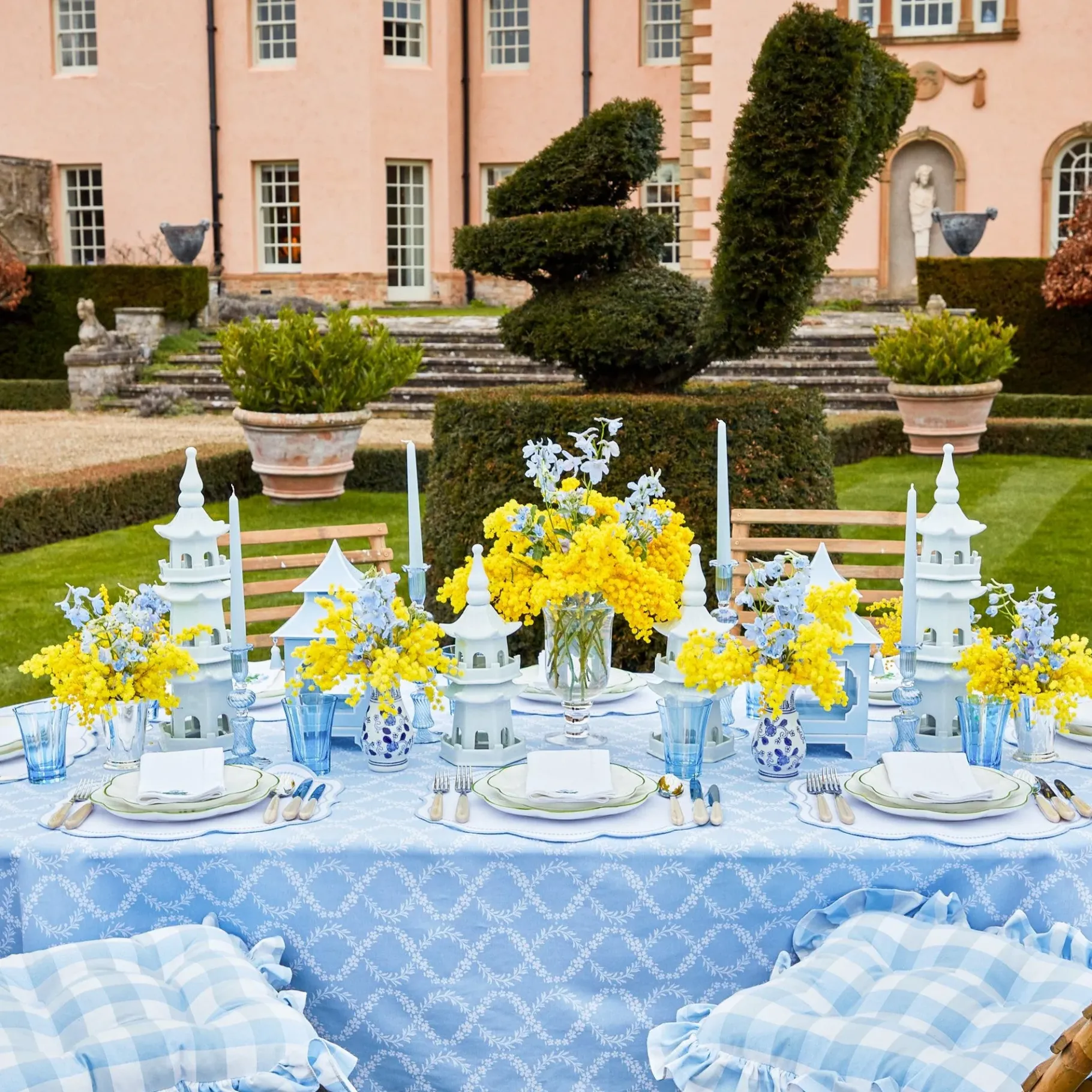 Mrs. Alice Pagodas & Lanterns|Large White Porcelain Pagoda