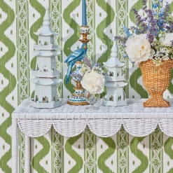 Mrs. Alice Pagodas & Lanterns|Large White Porcelain Pagodas (Pair)