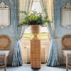Mrs. Alice Rattan Furniture|Liliana Scalloped Rattan Pedestal And Urn