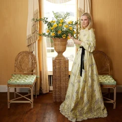 Mrs. Alice Vases|Liliana Scalloped Rattan Pedestal And Urn