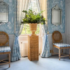 Mrs. Alice Vases|Liliana Scalloped Rattan Pedestal And Urn