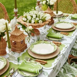Mrs. Alice Table Linen Sets|Lily Of The Valley & Serena Green Applique Linen Set