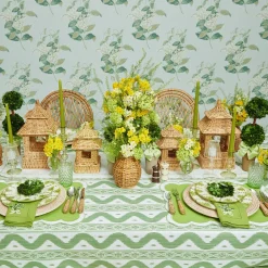 Mrs. Alice Napkins|Lily Of The Valley Green Linen Napkins (Set Of 4)