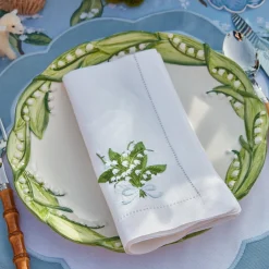Mrs. Alice Napkins|Lily Of The Valley White Linen Napkins (Set Of 4)