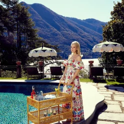 Mrs. Alice Rattan Furniture|Lorenzo Rattan Bar Cart